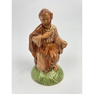 Vintage Atlantic Mold Nativity Joseph Hand Painted 5" No Staff